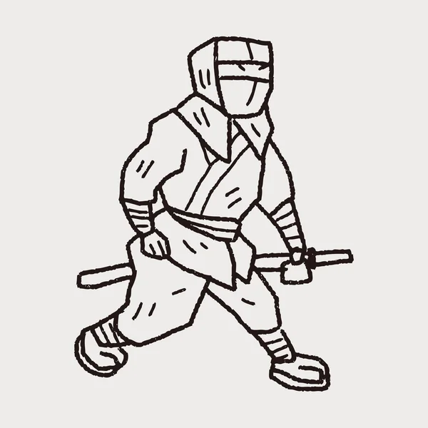 Ninja doodle — Image vectorielle