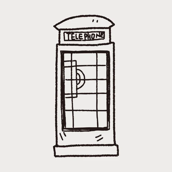 Doodle τηλεφωνικό θάλαμο — Διανυσματικό Αρχείο