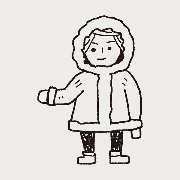 Eskimolar doodle — Stok Vektör