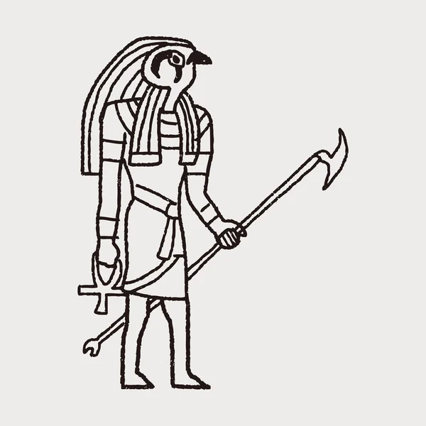 Mısır Tanrı doodle — Stok Vektör