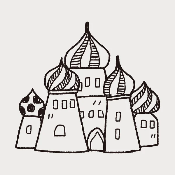 Russie château doodle — Image vectorielle