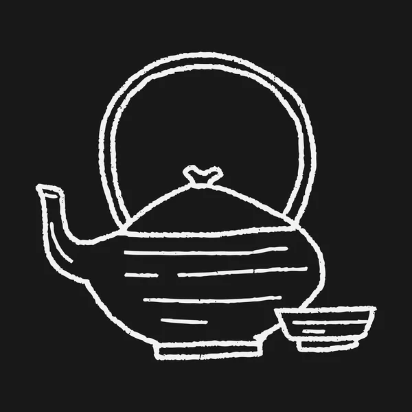 Teekanne-Doodle — Stockvektor
