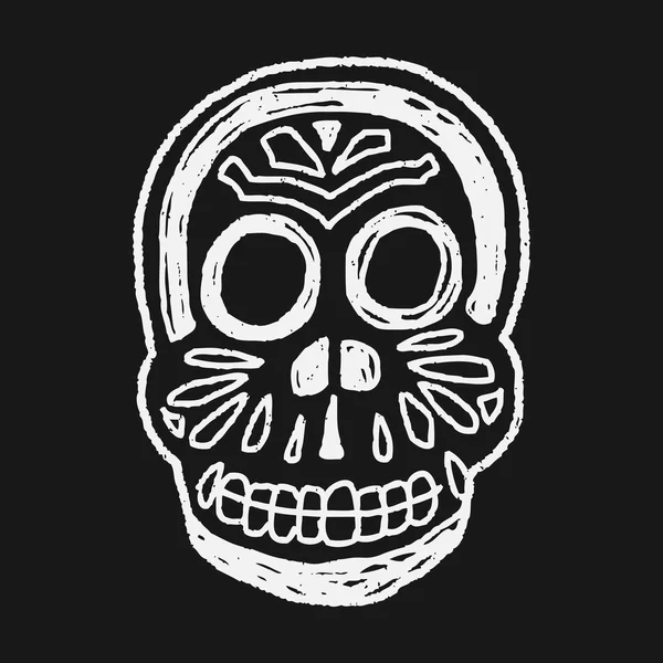 Mexicaanse schedel doodle — Stockvector