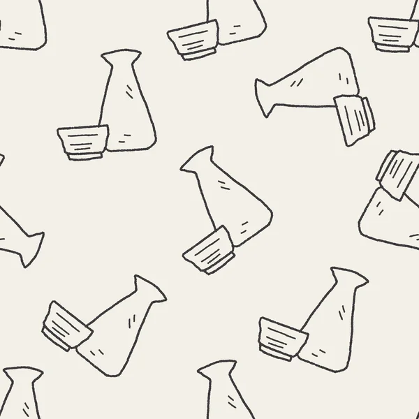 Sake doodle sin costura patrón de fondo — Vector de stock