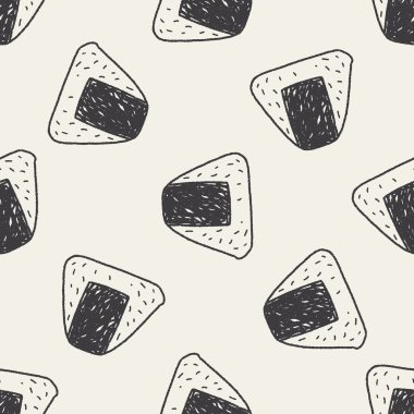 Onigiri doodle Dikişsiz desen arka plan