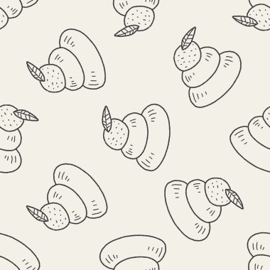 Japon yeni yıl pastası doodle Dikişsiz desen arka plan