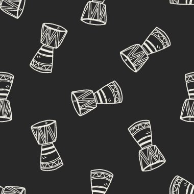 Afrika davul doodle Dikişsiz desen arka plan