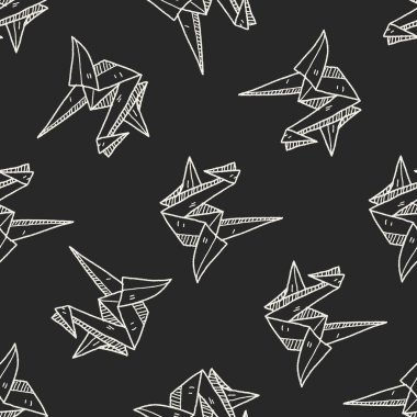 Kağıt kuş doodle Dikişsiz desen arka plan