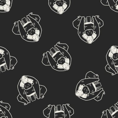 Sumo doodle Dikişsiz desen arka plan
