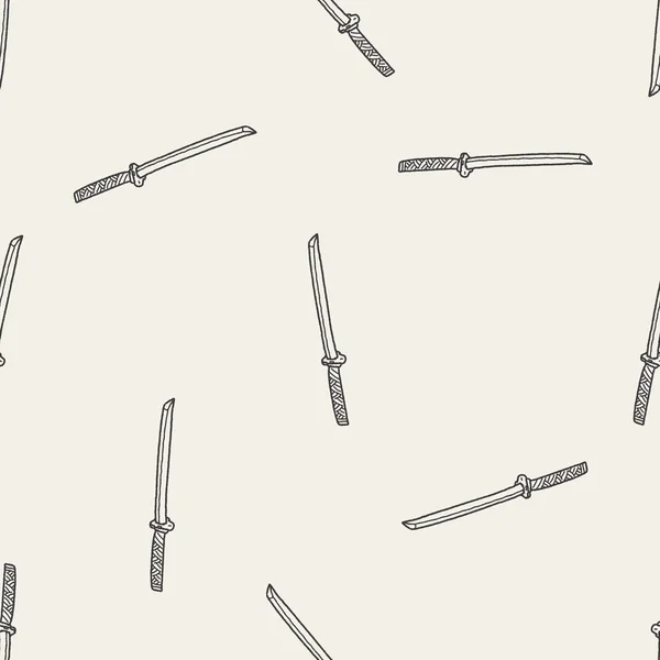 Японський ножем doodle безшовні візерунок тло — стоковий вектор