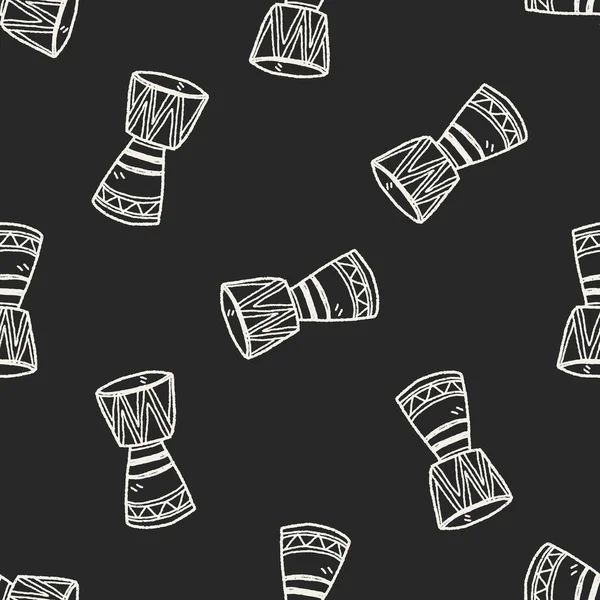 Afrika davul doodle Dikişsiz desen arka plan