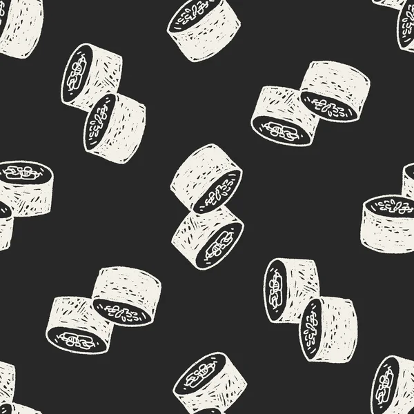 suşi doodle Dikişsiz desen arka plan