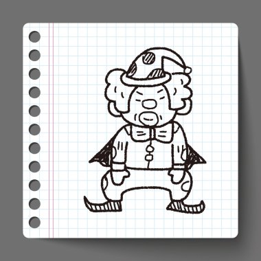 Palyaço doodle çizim