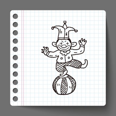 Palyaço doodle çizim