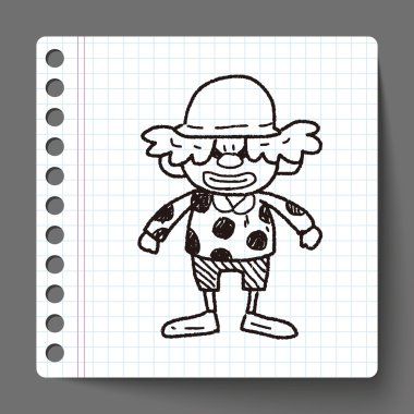 Palyaço doodle çizim