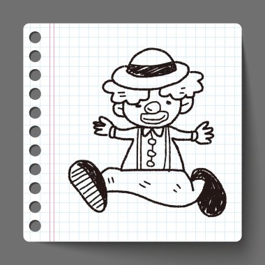 Palyaço doodle çizim