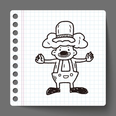 Palyaço doodle çizim