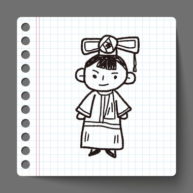 Çinli kadın doodle
