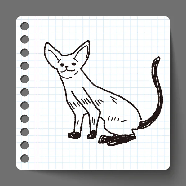 Kat doodle tekening — Stockvector