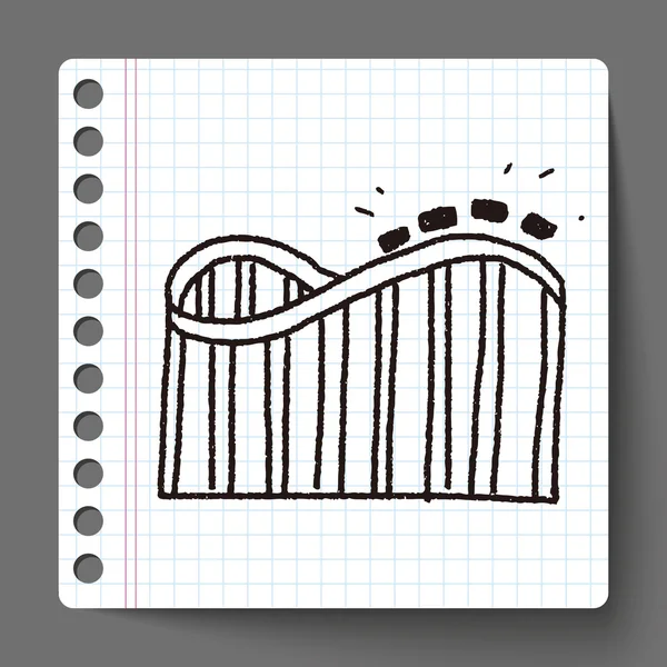 Lunapark treni doodle — Stok Vektör