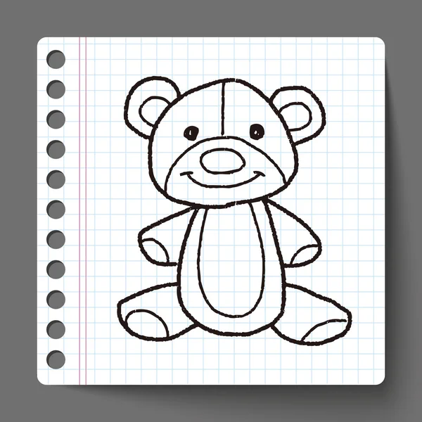 Doodle teddy — Stockvector