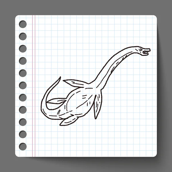 Dinosaurie doodle — Stock vektor