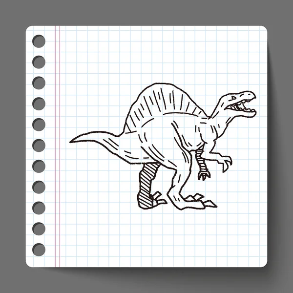 Spinosaurus dinosaura doodle — Stockový vektor