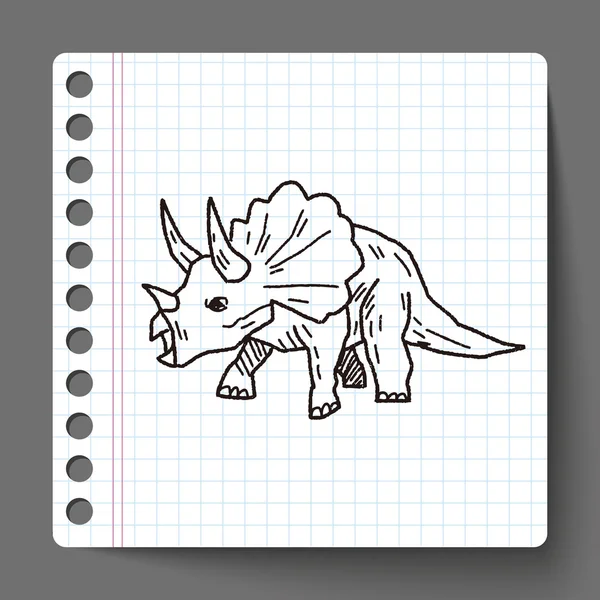 Triceratops dinosaurus doodle — Stockový vektor