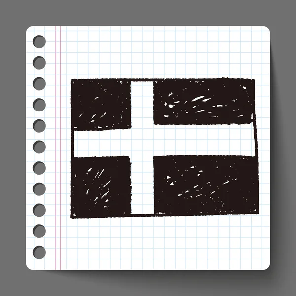 İsveç bayrağı doodle — Stok Vektör