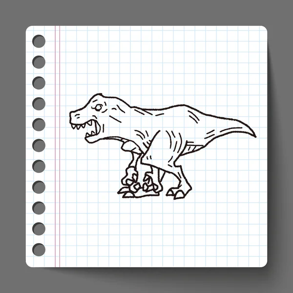 Tyrannosaurus dinosaura doodle — Stockový vektor