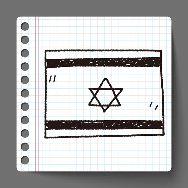 Israel flag doodle — Stock Vector