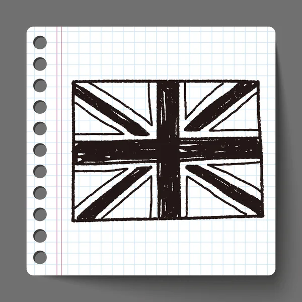 UK flag doodle — Stock Vector