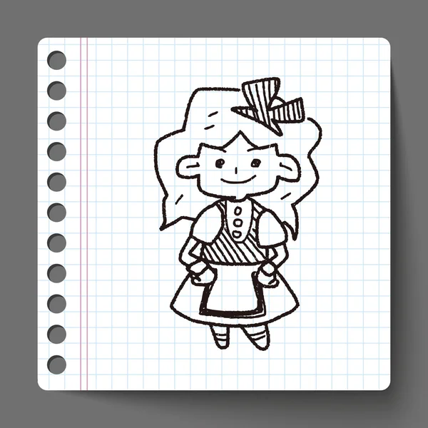 Alice in wonderland doodle — Stockvector