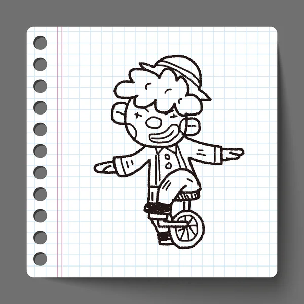 Κλόουν doodle σχέδιο — Διανυσματικό Αρχείο