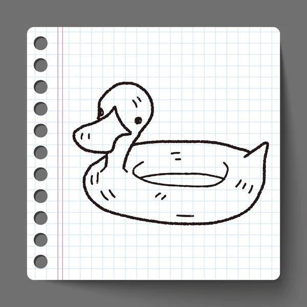 Swim ring doodle — Stock Vector