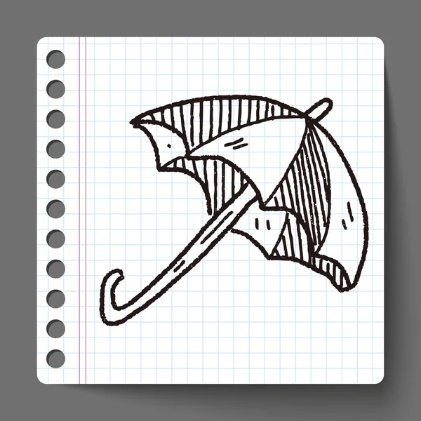 Disegno scarabocchio ombrello — Vettoriale Stock
