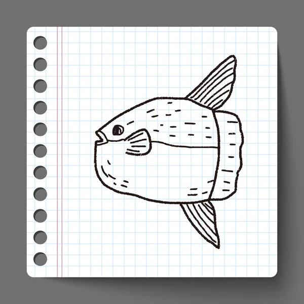 Sunfish doodle — Stock Vector