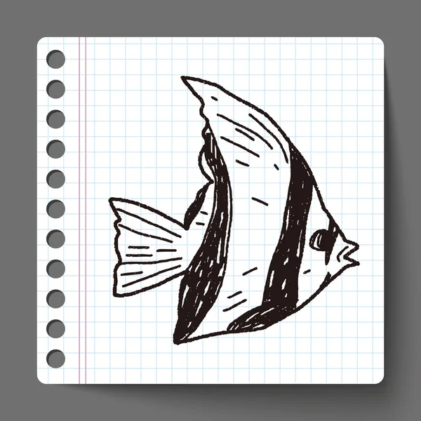 Doodle de peixe tropical —  Vetores de Stock