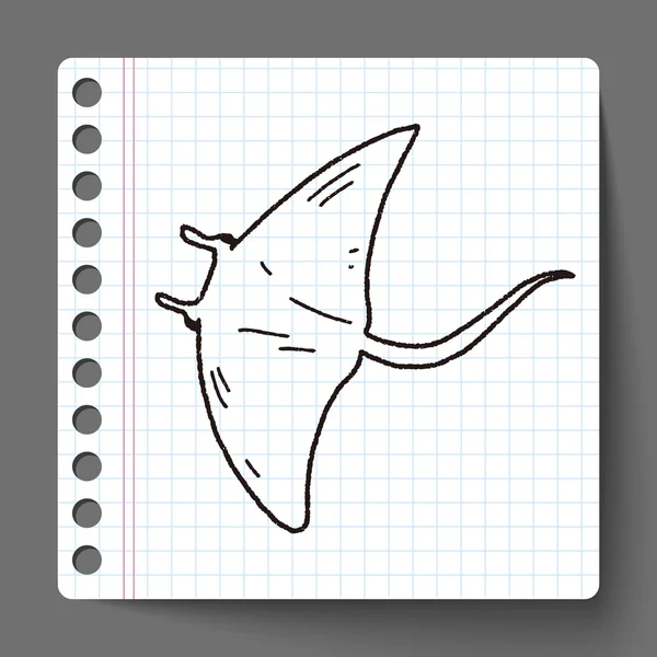 Stingray doodle — Stock Vector