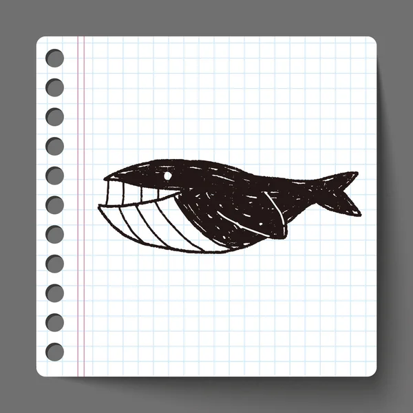 고래 낙서 — 스톡 벡터
