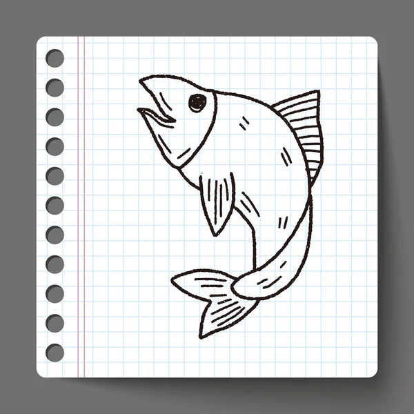 Doodle de peixe — Vetor de Stock