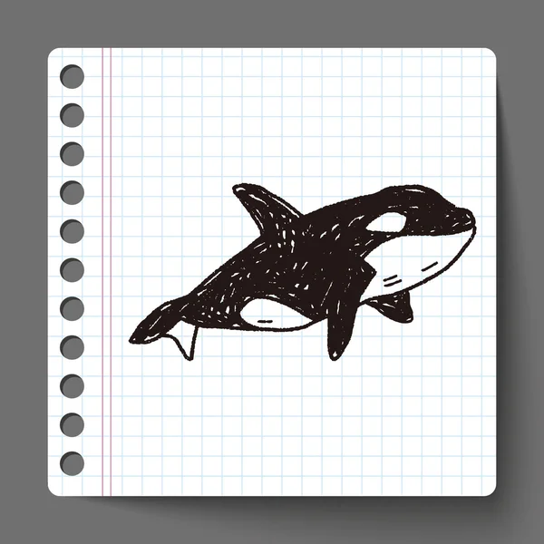 Kosatka doodle — Stockový vektor