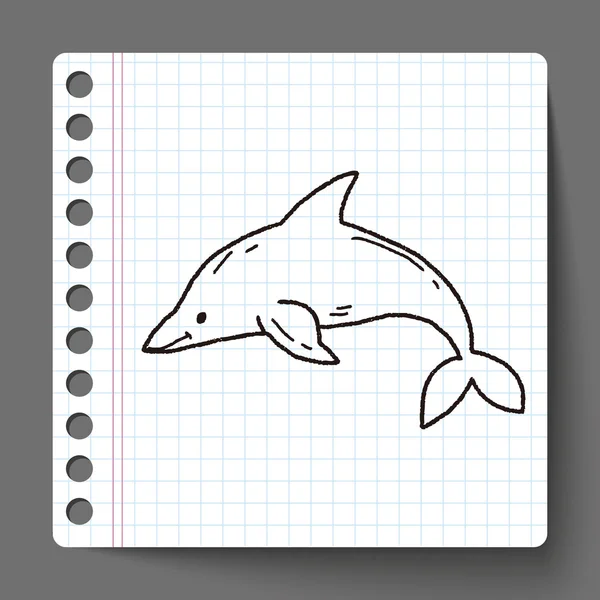 Dolphin doodle — Stock Vector