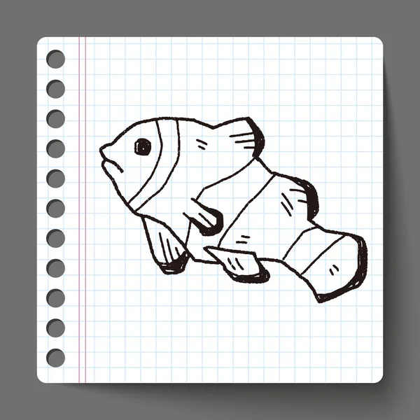 Clownfish doodle — Stock Vector
