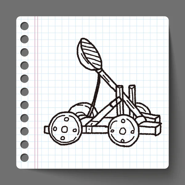 Trebuchet doodle — Stok Vektör