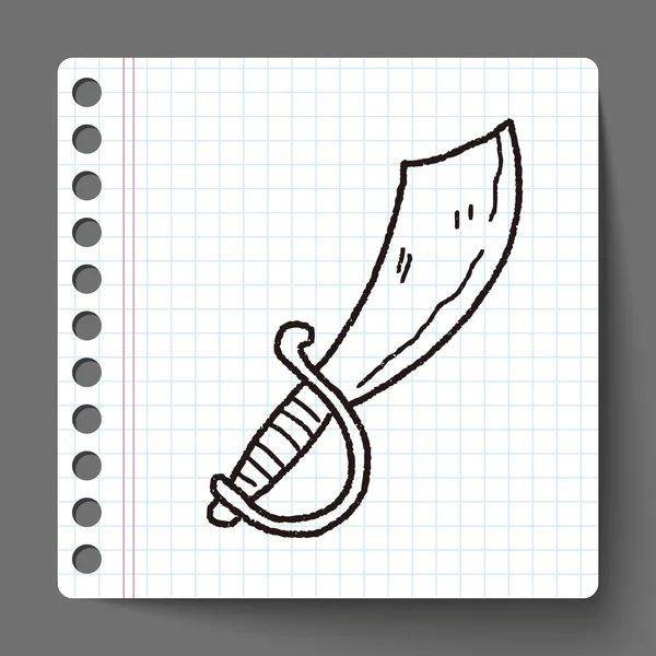 Garabato cuchillo — Vector de stock