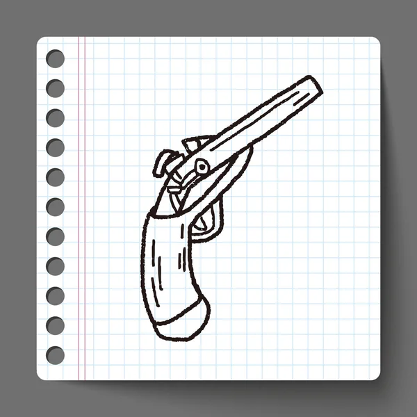 Gun doodle — Stock Vector