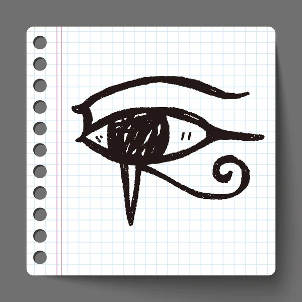 Faraó doodle olho — Vetor de Stock