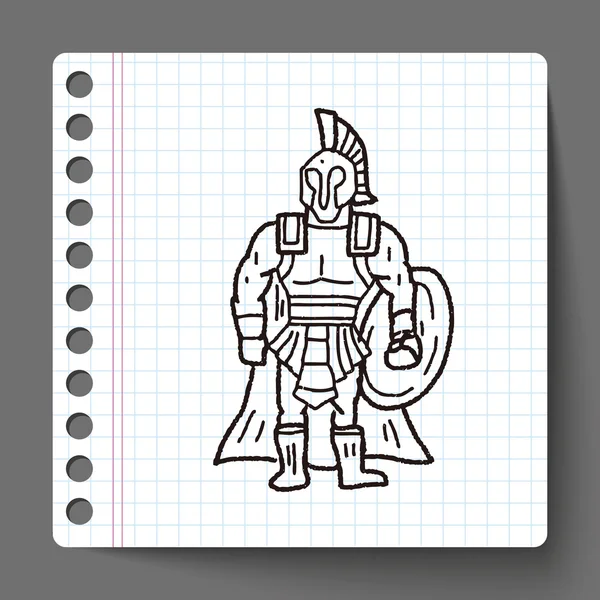 Doodle ιππότης — Διανυσματικό Αρχείο