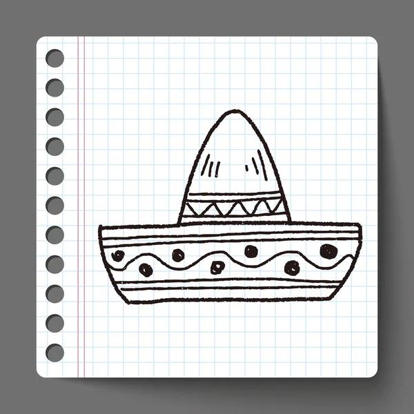 Doodle chapéu mexicano — Vetor de Stock